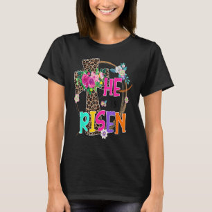 Camiseta Páscoa Para Garotas Cristãs Teen Mãe Ele Está Rise