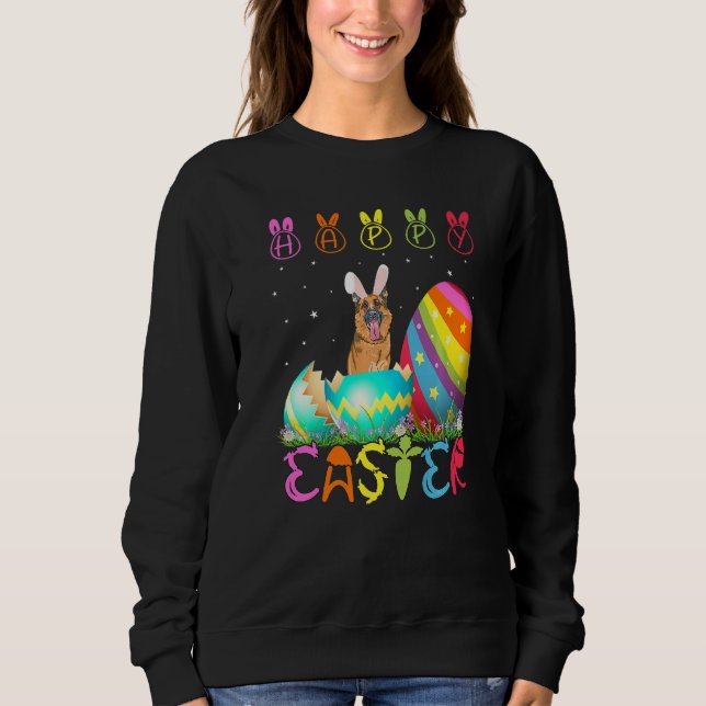 Camiseta Páscoa páscoa German shepherd Cachorro Corresponde (Frente)