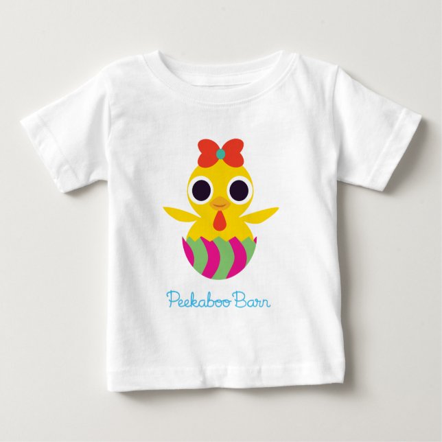 Camiseta Páscoa Peekaboo Barn | Bayla o Pintinho 2 (Frente)