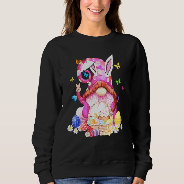 Camiseta Páscoa Primavera Gnomo Caça Ao Ovo E B (Frente)