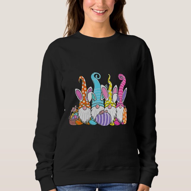 Camiseta Páscoa Primavera Gnomo Caça Ao Ovo E B (Frente)