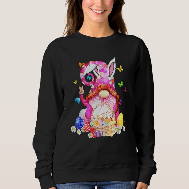 Camiseta Páscoa Primavera Gnomo Caça Ao Ovo E B (Frente)