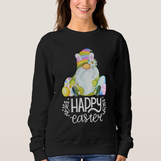 Camiseta Páscoa Primavera Gnomo Caça Ao Ovo E B (Frente)
