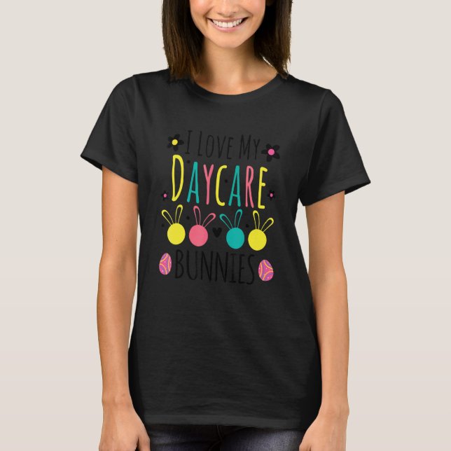 Camiseta Páscoa Provedora De Professores De Cuidados De Dia (Frente)