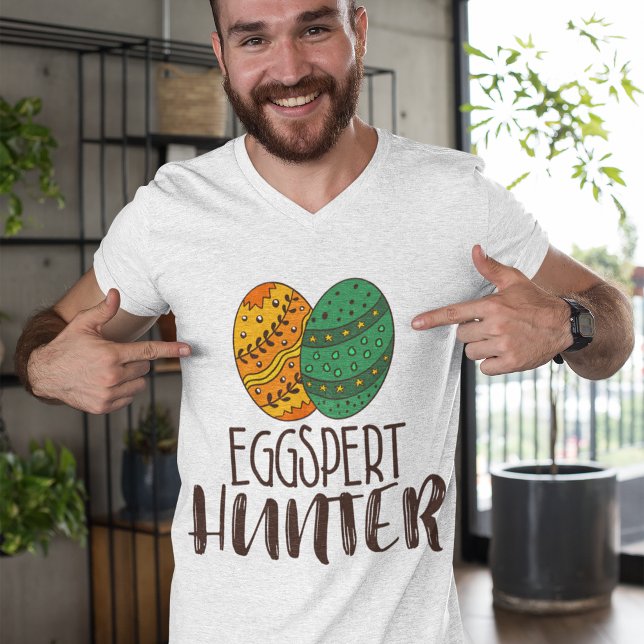Camiseta Páscoa Pun Funny Eggspert Hunter Cotação Hilariy (Criador carregado)