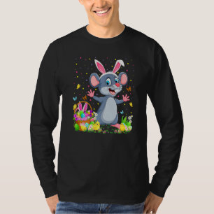 Camiseta Páscoa Rat Bunny Ovo Caça Páscoa Rato Domingo