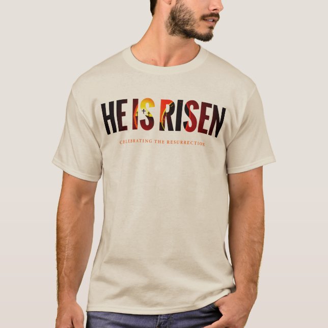 Camiseta Páscoa Resurrection Domingo: Ele Está Risen (Verme (Frente)