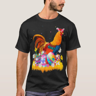 Camiseta Páscoa Rooster BunnyEars, Páscoa de frango no dia