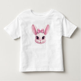 Camiseta Páscoa rosa-branca Retrato Dotada Crianças Camiset