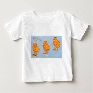 Camiseta Páscoa saudações Pintinhos Azul
