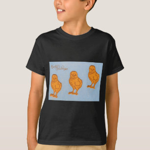 Camiseta Páscoa saudações Pintinhos Azul