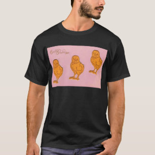Camiseta Páscoa saudações Pintinhos cor-de-rosa