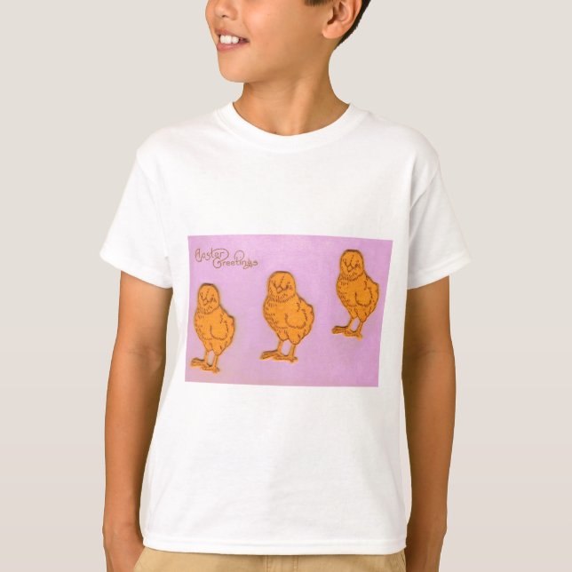 Camiseta Páscoa Saudações Pintinhos Roxo (Frente)