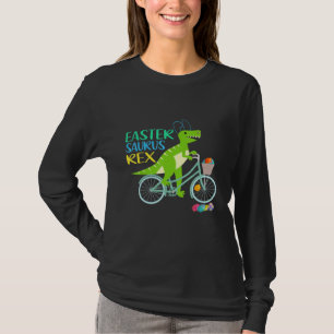 Camiseta Páscoa Saurus Rex Egg Kids Rex Dinosaur Happy East