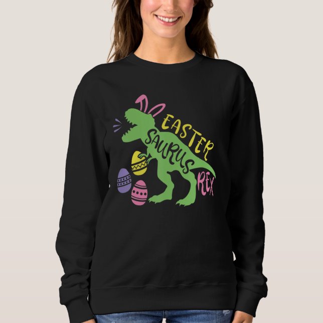 Camiseta Páscoa Saurus Rex Egg Kids Rex Dinosaur Happy East (Frente)