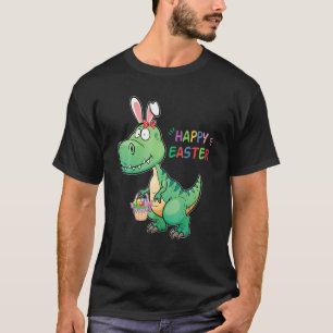 Camiseta Páscoa Trex Dinossauros Dinossauros Coelhinhos Ouv