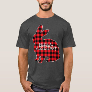 Camiseta Páscoa Vermelho Xadrez Coelho Gráfico M