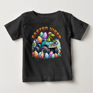 Camiseta Páscoa Vibes Dino em Caminhão Monstro com Ovo de P
