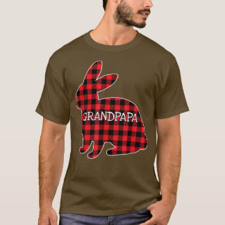 Camiseta Páscoa Xadrez Vermelha  Coelho Gráfico Avô M