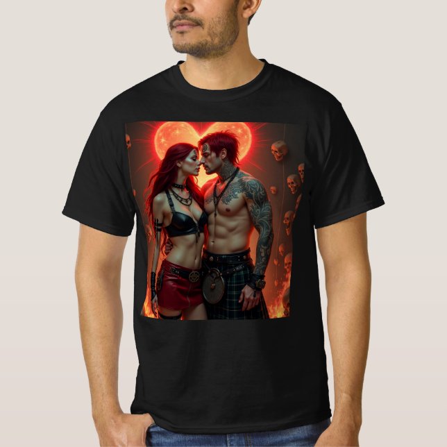 Camiseta Pasión Ardiente: Amor entre Sombras (Frente)