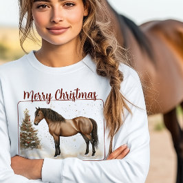 Camiseta Paso Fino Horse Merry Christmas Watercolor