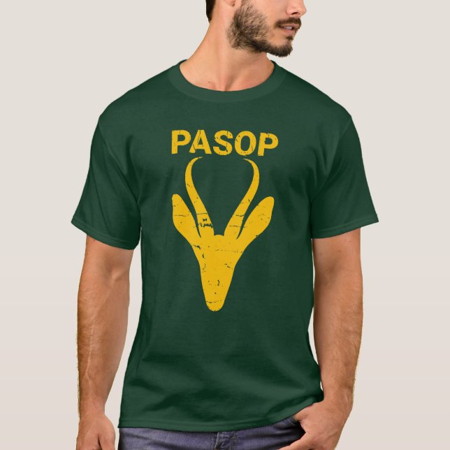 Camiseta Pasop Springbok - Sinal de aviso África do Sul Rug (Frente)