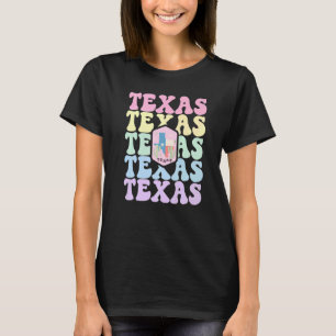 Camiseta Passado Pastel Groovy Retro Casa do Estado do Texa