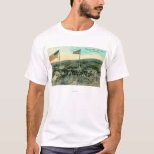 Camiseta Passagem branca com russo e as bandeiras