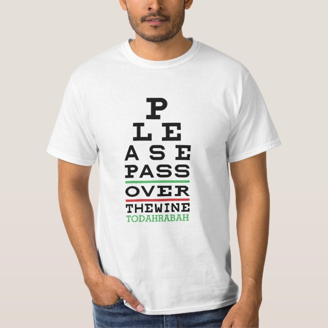 Camiseta Passagem "Passover o vinho" - Camisa-valor masculi (Frente)