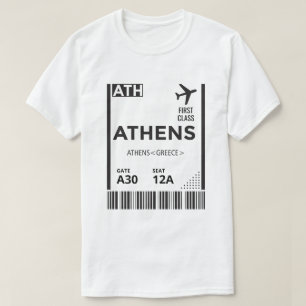 Camiseta Passagem Personalizada de Embarque de Grécia em At