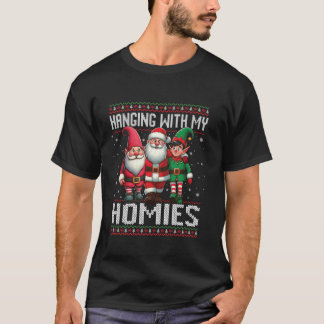 Camiseta Passando Com Meus Papais noeis De Casa Elf Gnomo C