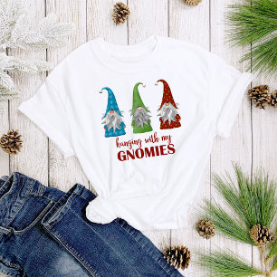 Camiseta Passando com o meu Gnomies Gnomies Natal Mulheres