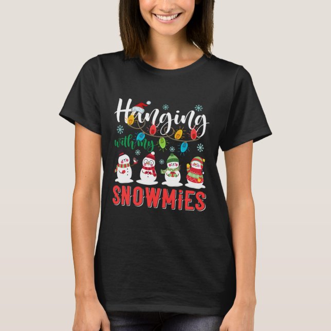 Camiseta Passando Com O Meu Neve Papai Noel Neve (Frente)