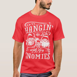 Camiseta Passando o tempo com meus gnomos - Gnomos de Natal