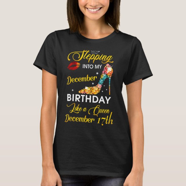 Camiseta Passando Para O Aniversário Do Dia 17 De Dezembro  (Frente)
