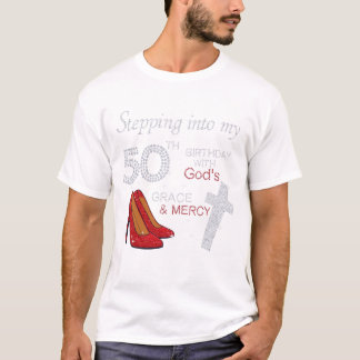 Camiseta Passando para o meu 50º aniversário com a Graça de