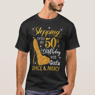 Camiseta Passando para o meu 50º aniversário com a Graça e 