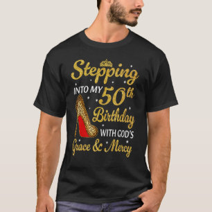 Camiseta Passando Para O Meu 50º Aniversário Mulheres Leopa