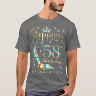 Camiseta Passando para o meu 58º aniversário com a Graça de