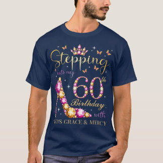 Camiseta Passando para o meu 60º aniversário com a Graça de
