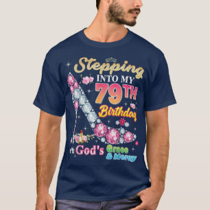 Camiseta Passando para o meu 79º aniversário com a Graça de