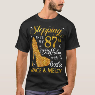 Camiseta Passando para o meu 87º aniversário com a Graça de