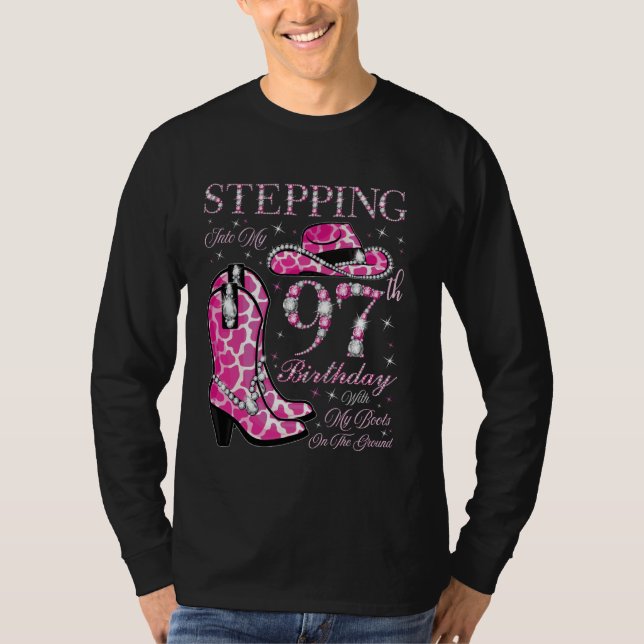 Camiseta Passando Para O Meu 97º Aniversário Com Minhas Bot (Frente)