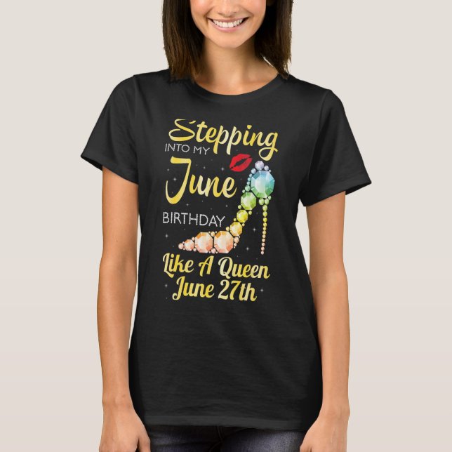 Camiseta Passando Para O Meu Aniversário De Junho Como Uma  (Frente)