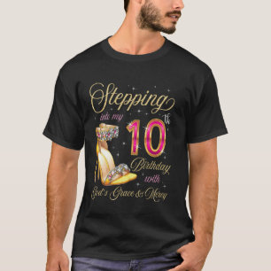 Camiseta Passando para o meu décimo aniversário com a graça
