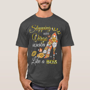 Camiseta Passando Para Virgo Season Birthday High Heels Wom
