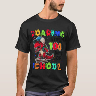 Camiseta Passando Por 100 Dias Na Escola Dino T-rex Skatebo