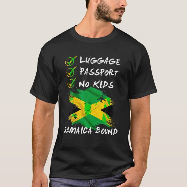 Camiseta Passaporte de bagagens N.o de crianças Jamaica Via (Frente)