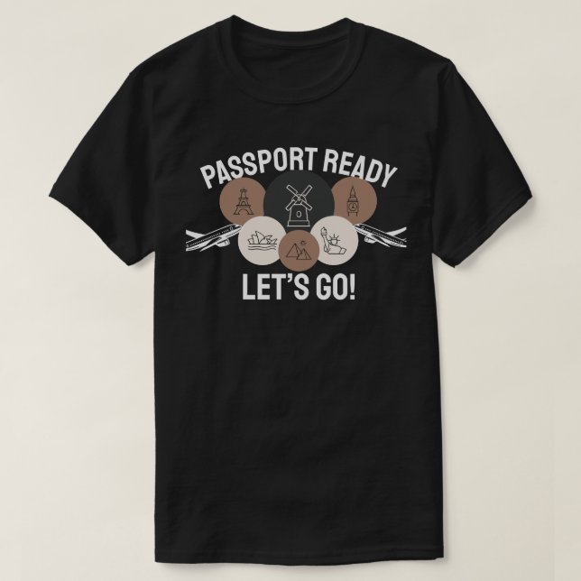 Camiseta Passaporte Pronto, Vamos Lá! (Frente do Design)