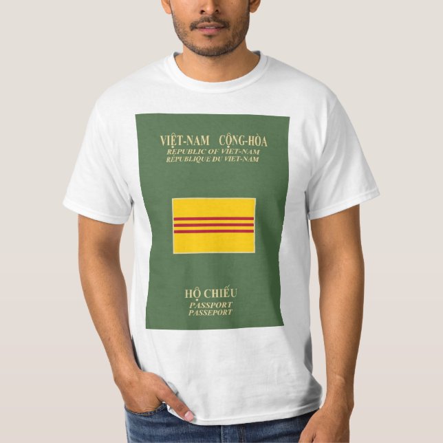 Camiseta Passaporte vietnamiano - bandeira de Vietnam sul (Frente)
